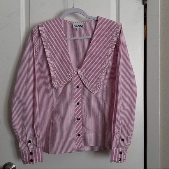 Ganni Peter Pan collar button down shirt - Picture 4 of 10